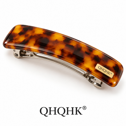 QHQHK® Tortoise Rectangle Hair Clip in Amber - Main product view