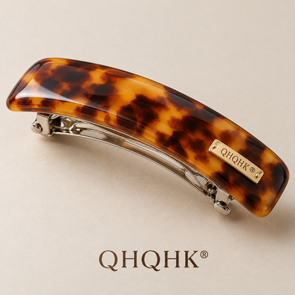 QHQHK® Tortoise Rectangle Hair Clip in Amber - Material detail