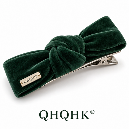 QHQHK® Velvet Knot Hair Clip in Forest - Main product view