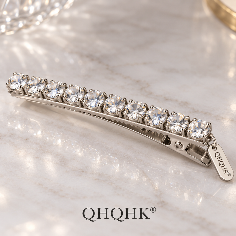 QHQHK® Crystal Line Hair Clip in Clear - Material detail